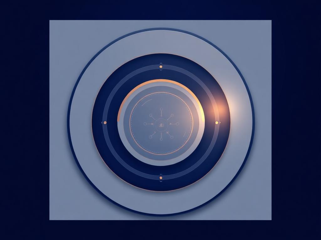 Abstract visualization of AI governance and implementation layers for school districts